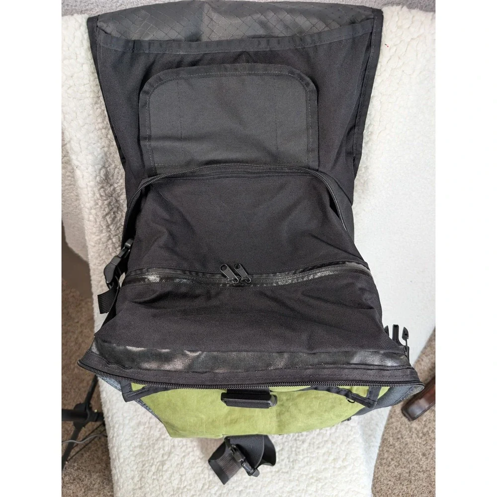 Mission Workshop Rambler Backpack Olive Green Black Expandable Made in USA